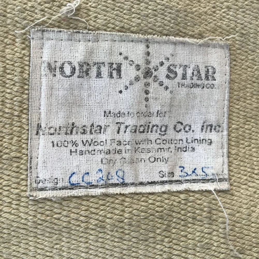 Vintage North Star Wool & Cotton Paisley Wall Hanging / Rug 5 X 3 Handmade India